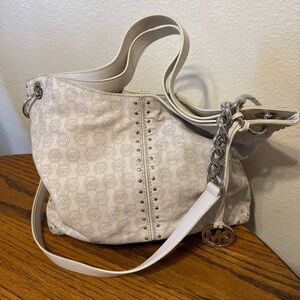 Michael Kors Cream Signature Logo Shoulder Bag